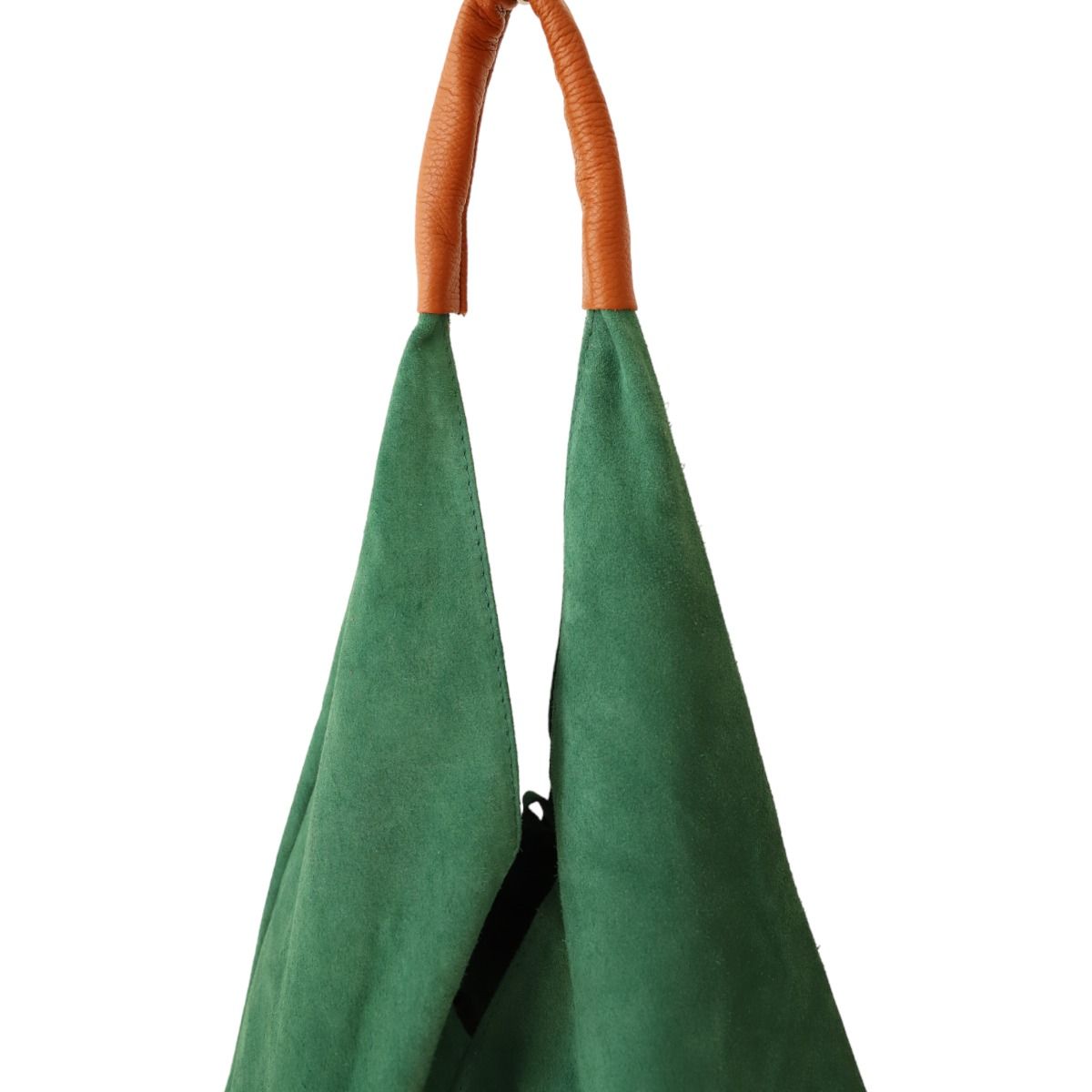 Sac à mains d'épaule cuir souple vert Maison Suzanne