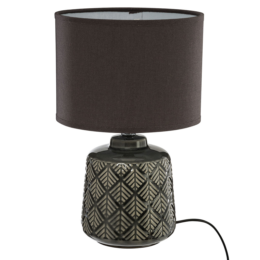 Lampe à poser céramique ILOU abat-jour noir H 35cm
