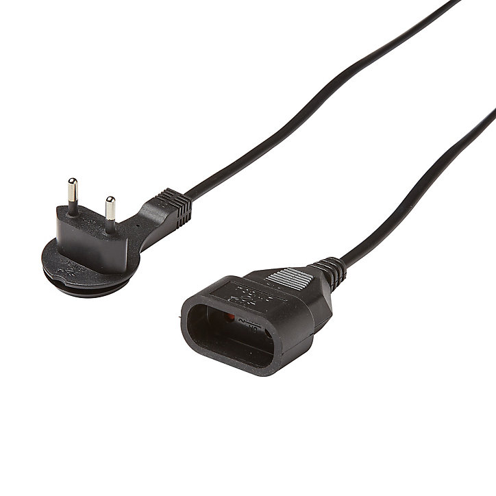 Rallonge intérieur H03VVH2-F Diall 2 x 0.75mm² 3m prise noir