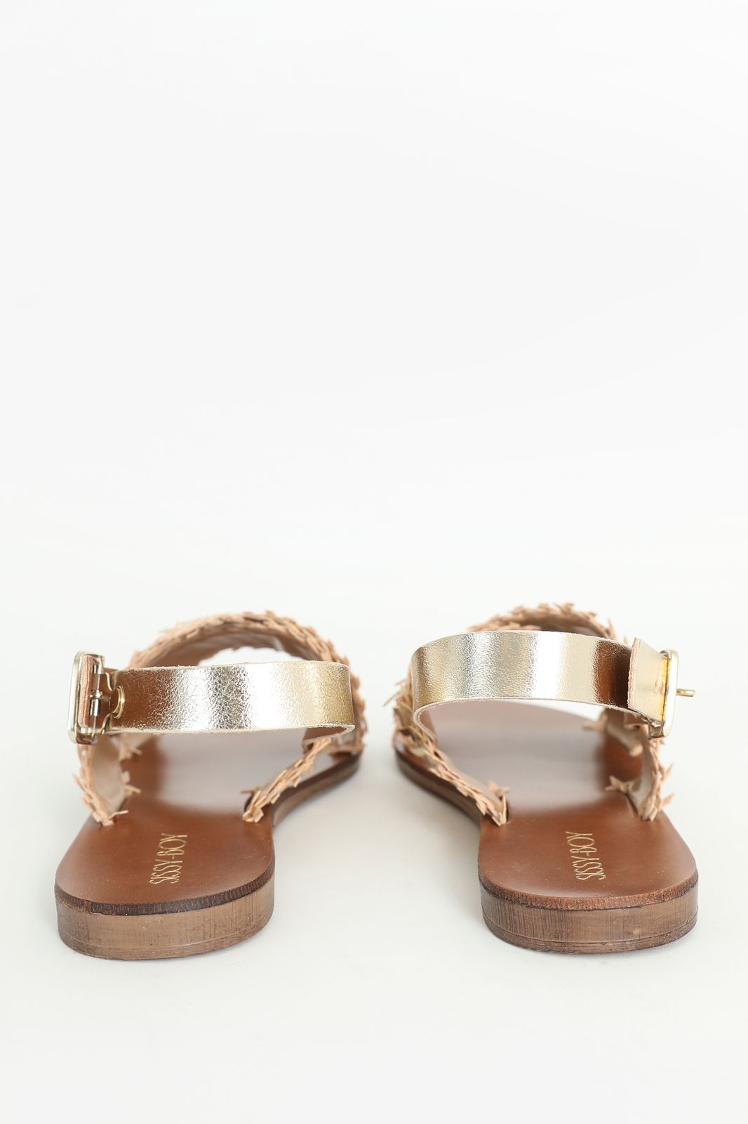 Gouden leren sandalen