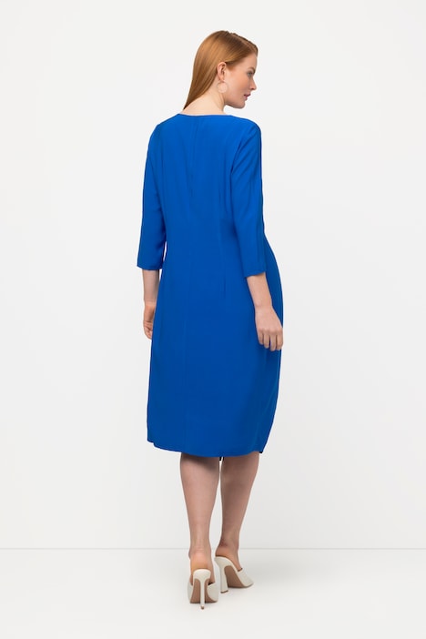 Kleid, asymmetrischer V-Ausschnitt, 3/4-Arm