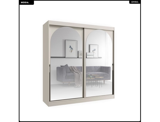 OTITEC - Armoire coulissante - l.200 x h.215 x p.65 - modia - cachemi...