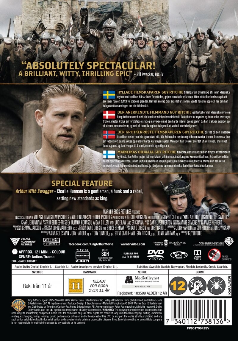 King Arthur: Legend Of The Sword / Kong Arthur: Legenden Om Sværdet - DVD