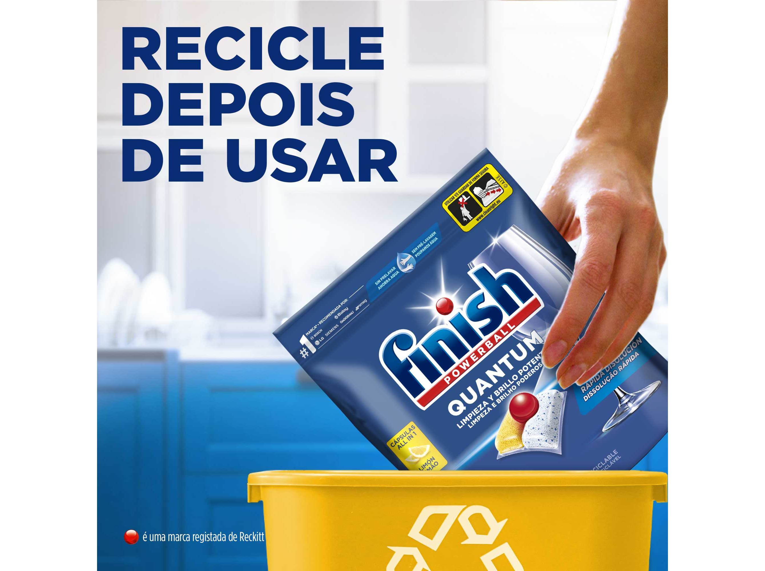 DETERGENTE LOIÇA MÁQUINA FINISH QUANTUM REGULAR 56 PASTILHAS