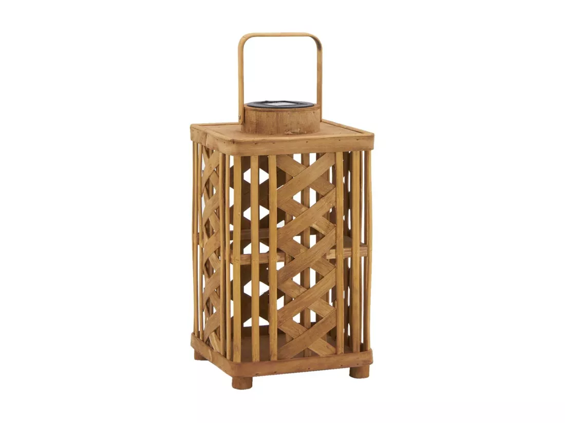 Lanterne solaire en bois de sapin
