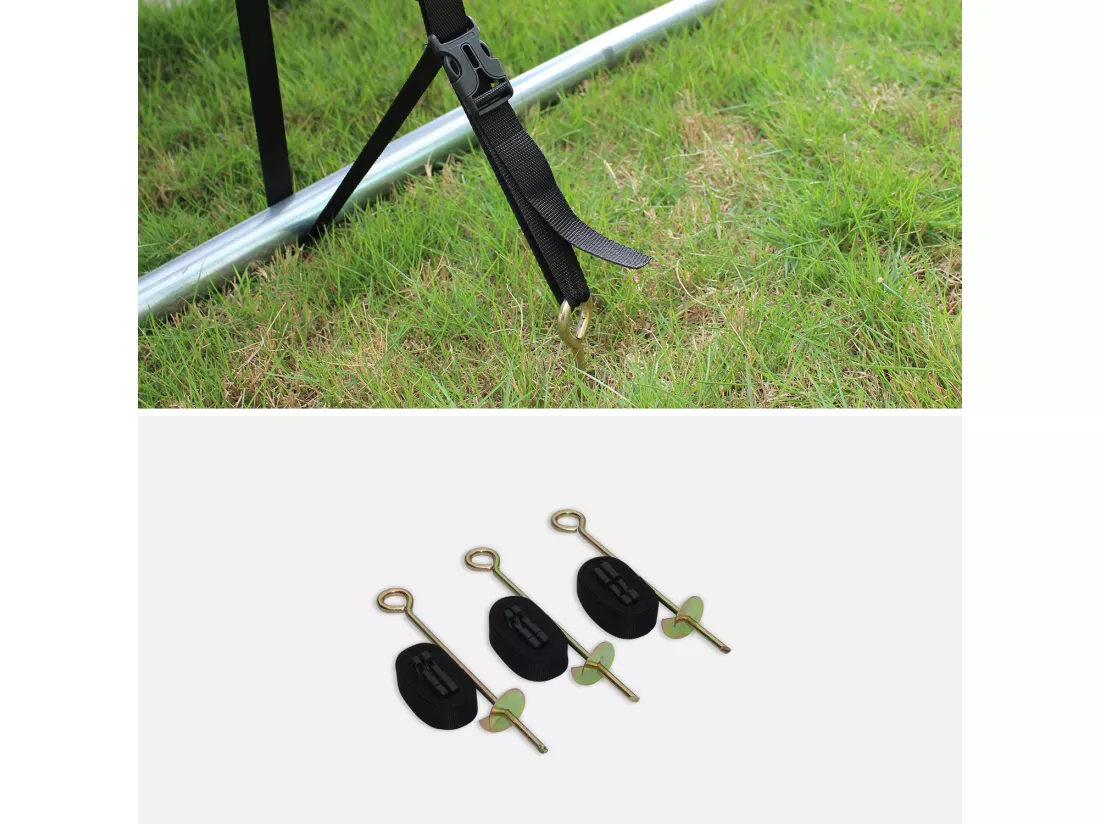 Trampoline 250 cm. gris. avec filet de protection. bâche. filet pour chaussures. kit d’ancrage