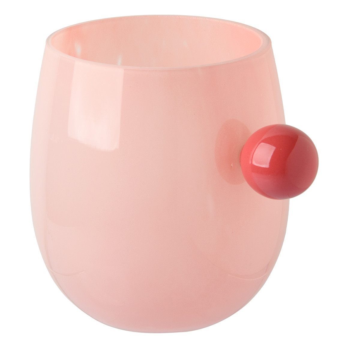 Kleine Vase mit Knubbel zartrosa / dunkelrosa