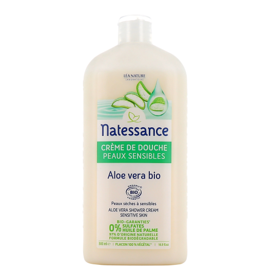 Natessance crème de douche bio aloe vera - Peau sensible sèche