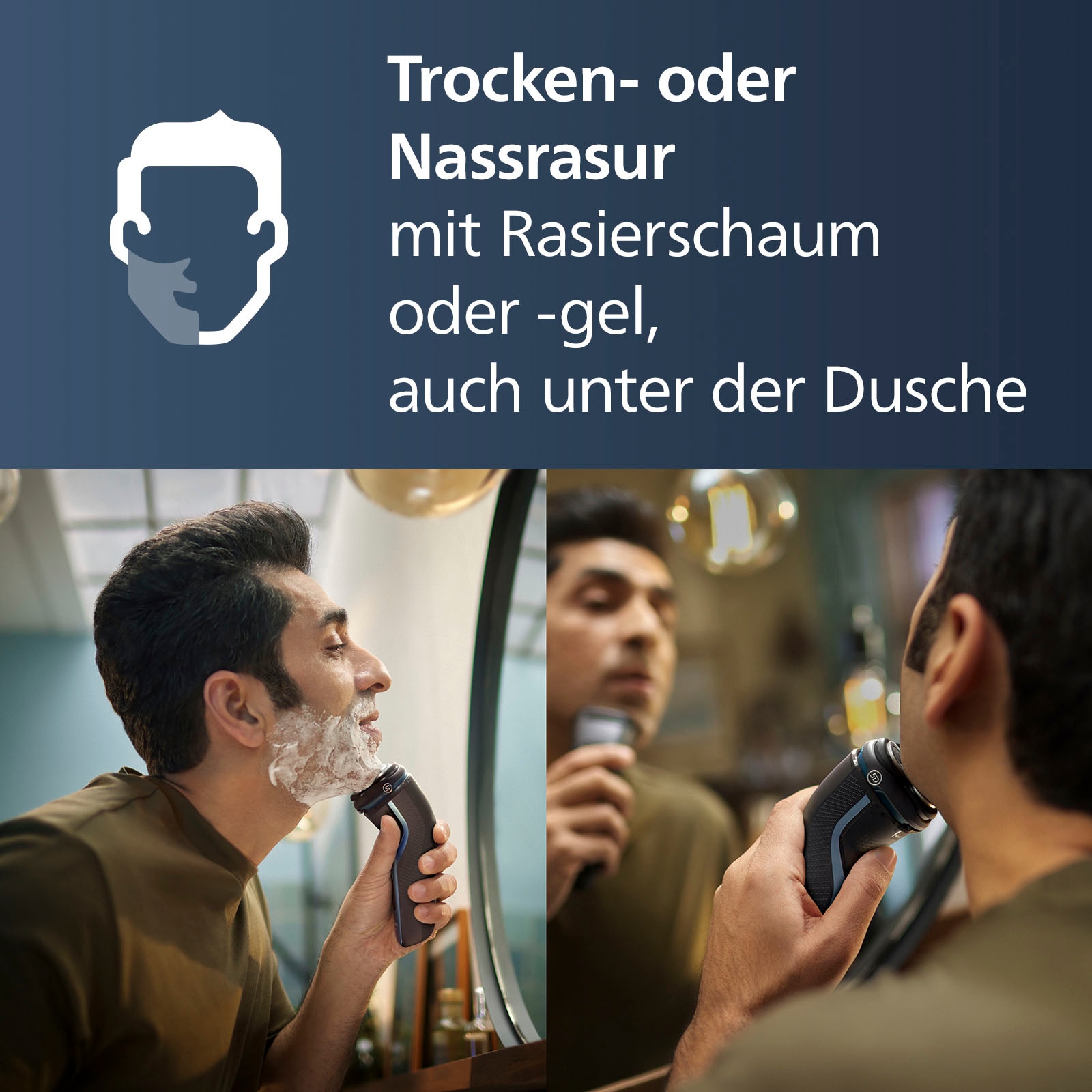 Philips Elektrorasierer »Shaver Series 3000 S3243/12« 1 Stk. Aufsätze ausklappbarer Präzisionstrimmer 5-dimensional bewegl. Flex-Scherköpfe, Schutzkappe und Tasche