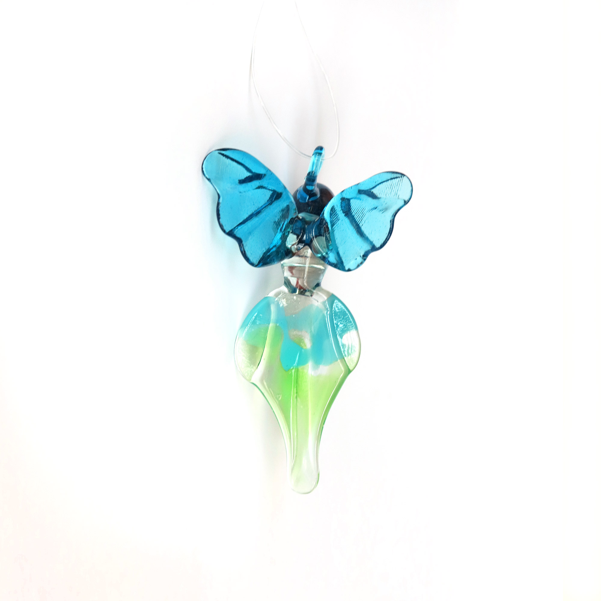 Glasfigur 'Kolibri' hängend, multicolor, H 11 cm, B 9 cm, L 6 cm von fischer's lagerhaus