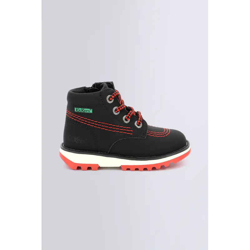 KICKRALLY20 NOIR ROUGE BOTTILLONS Synthétique Mixte