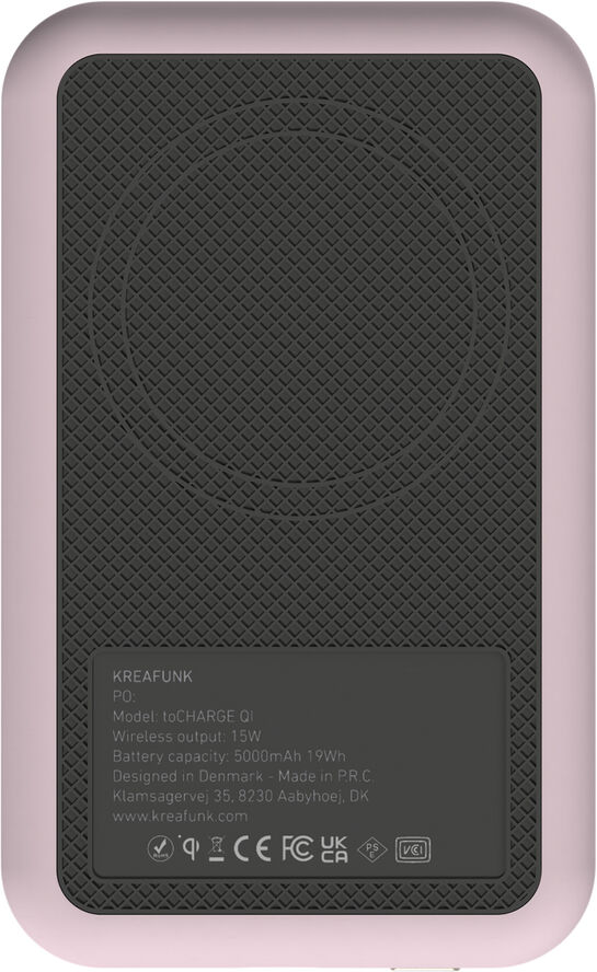 Kreafunk toCHARGE QI - Dusty Rose Lyserød