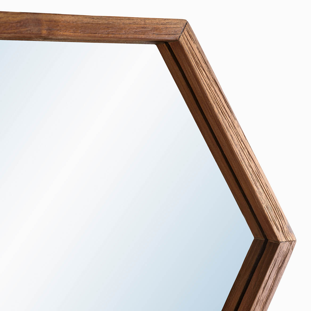 Macabane Miroir L hexagone Alida marron - 50x44 cm