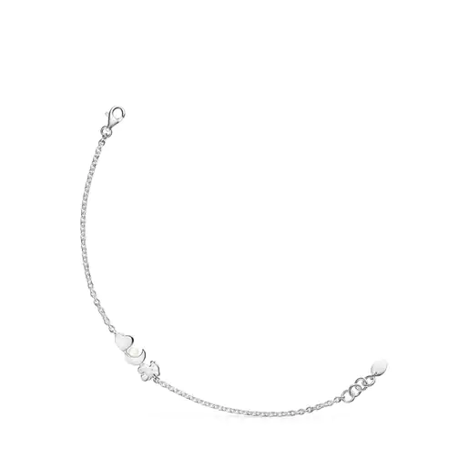 Pulseira de prata com pérola Noturne