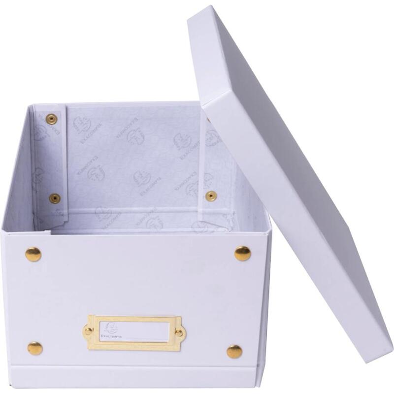 Boîte de rangement à plat carton 20x26x15cm Néo Déco - Blanc