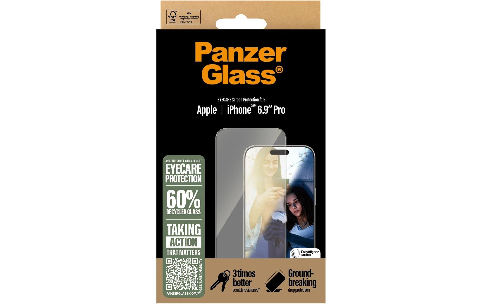 Displayschutz Ultra Wide Fit EyeCare iPhone 16 Pro MaxEyeCare-Display-Schutzfolie für das Apple iPhone 16 Pro Max