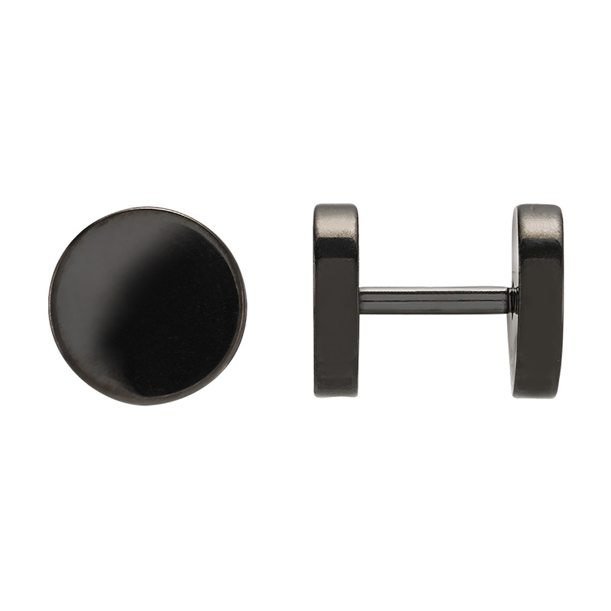 Boucles d'oreilles homme Jourdan puces acier noirEAS