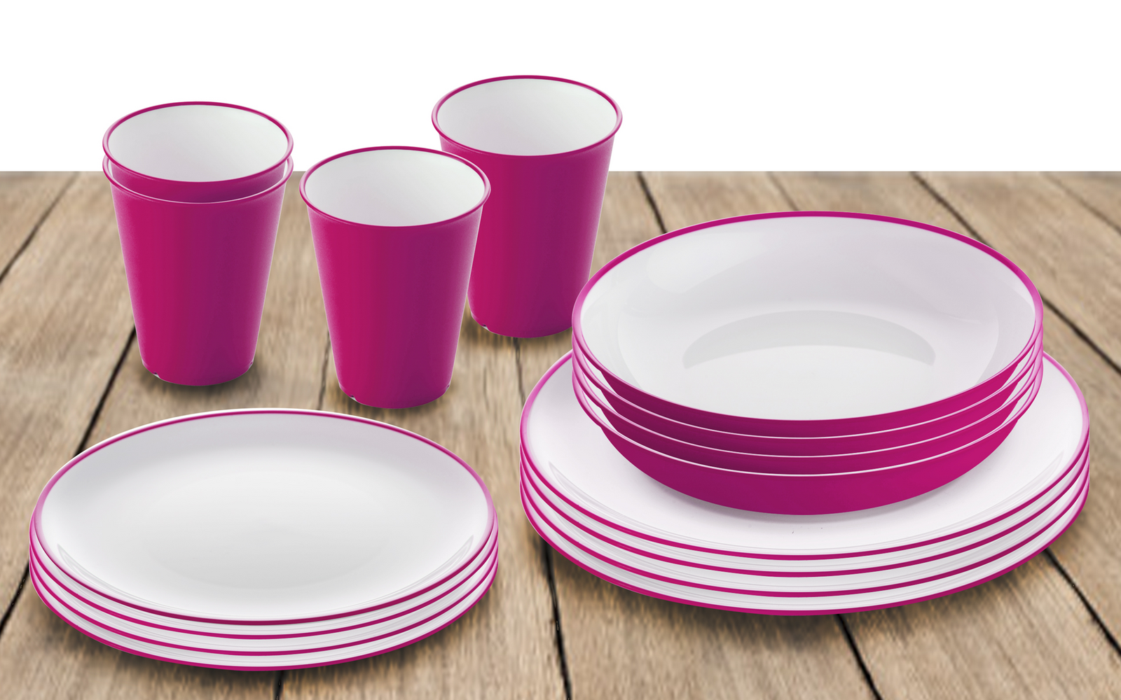 Omada Essgeschirrset mit Suppenteller 16 teilig violet