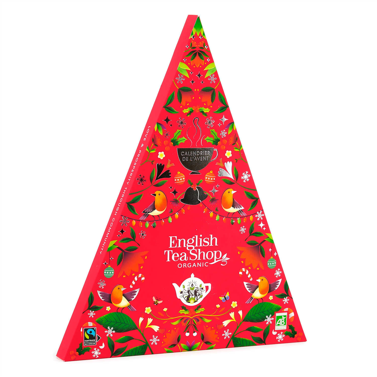 Calendrier de l'avent 25 thés bio English Tea Shop triangle rouge