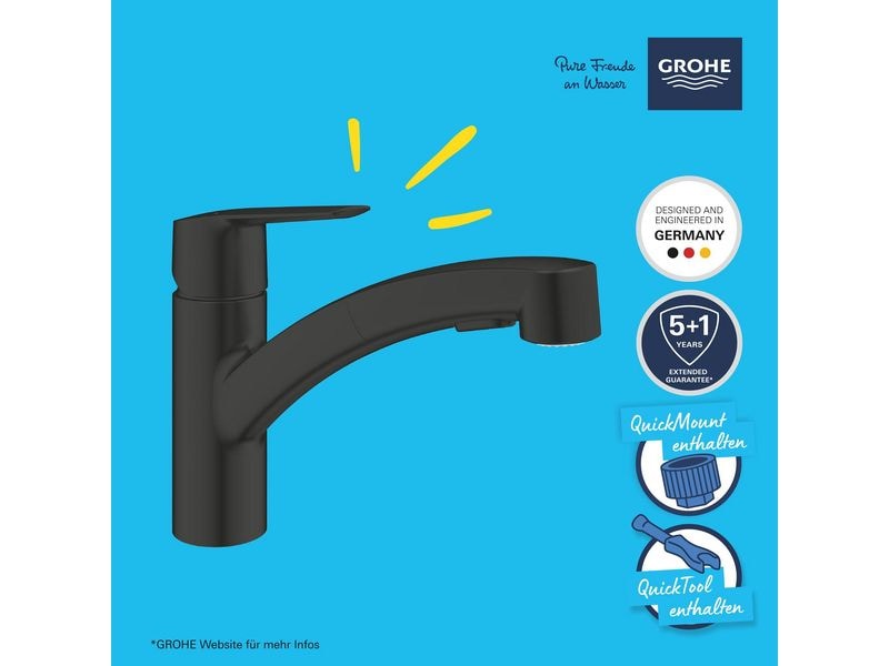 GROHE Küchenarmatur Start Mattschwarz Einhand-Spültischbatterie