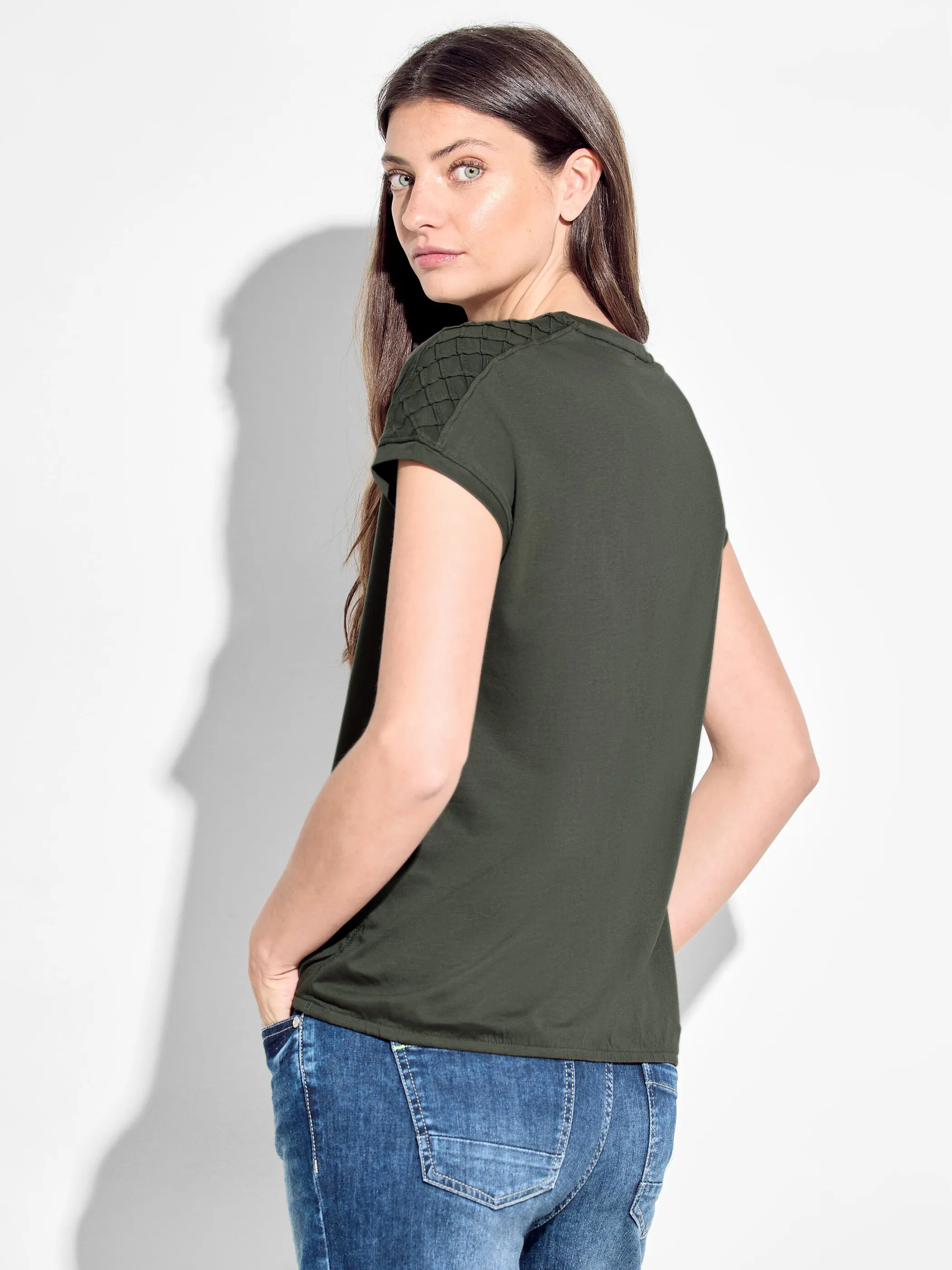 Damen Shirt mit Schulterdetail