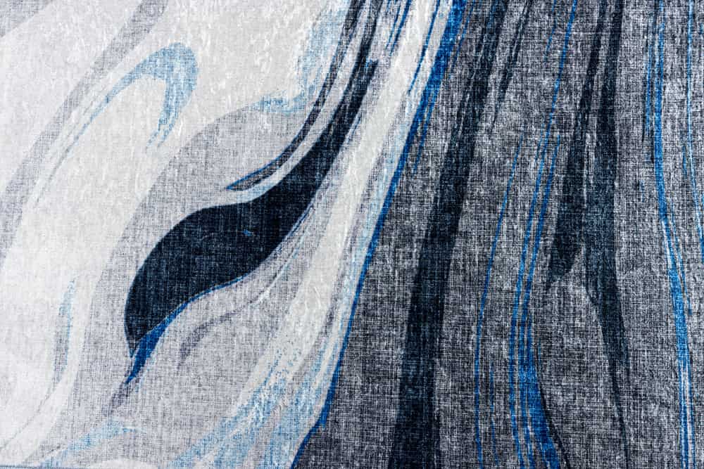Moderner XXL Teppich ART RUGS 350x240cm grau blau weiß Flachgewebe Indoor
