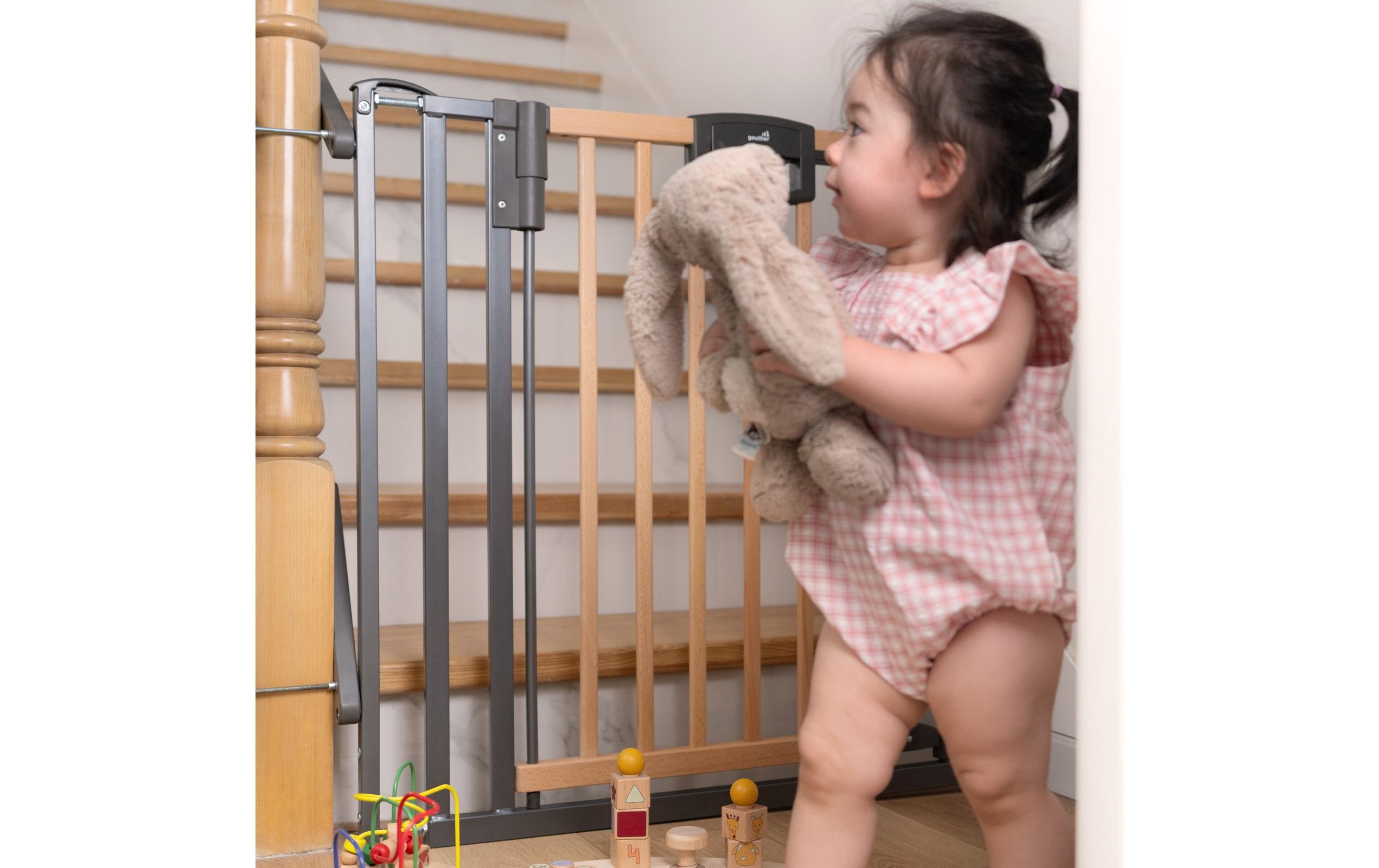 Treppenschutzgitter zum Klemmen Easylock 84.5 cm - 92.5 cm<br>Tür- und Treppenschutzgitter Easylock Wood Plus