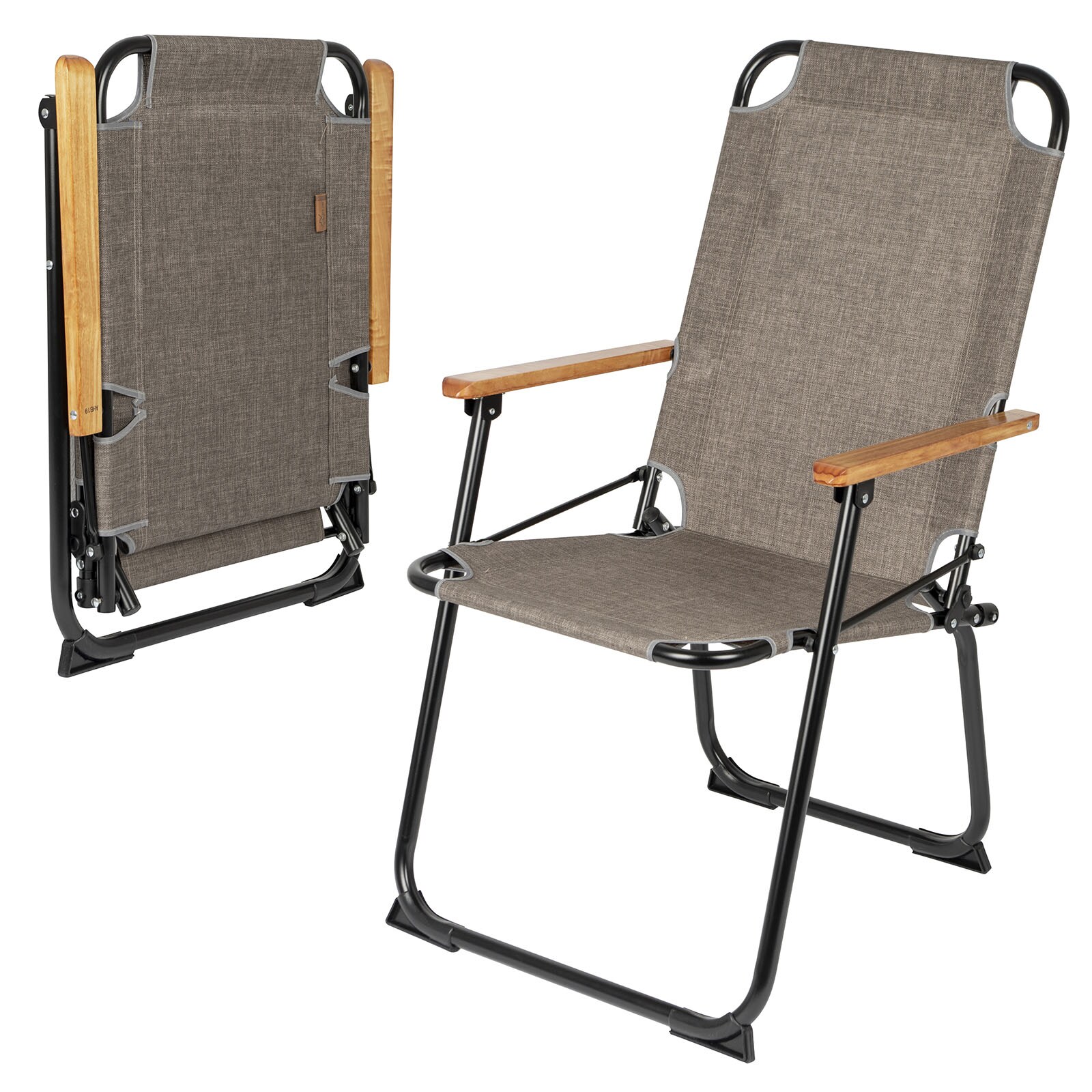 BO-CAMP Klappstuhl Brixton - Camping Stuhl Angel Klappsessel Alu faltbar 100 kg Farbe: Grau