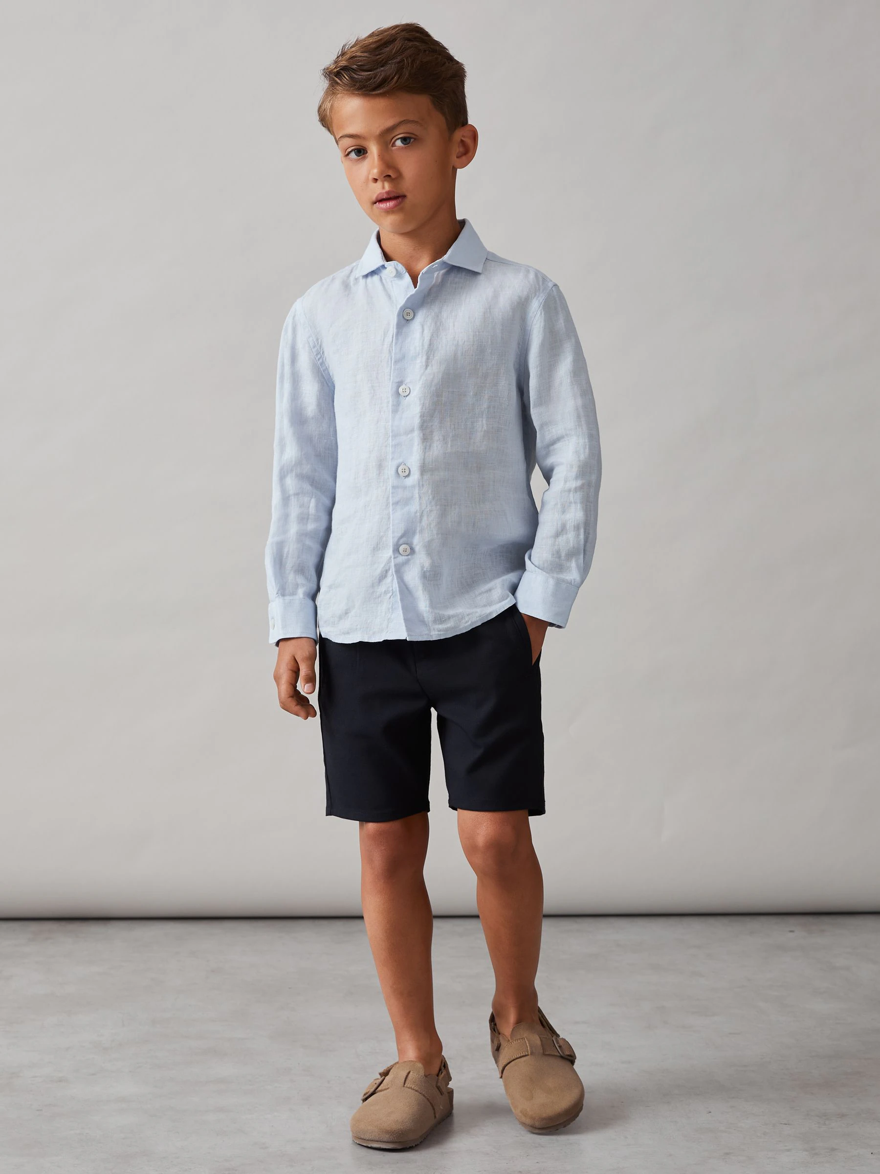 Marineblauw - Reiss - Sussex ruimvallende short met trekkoord