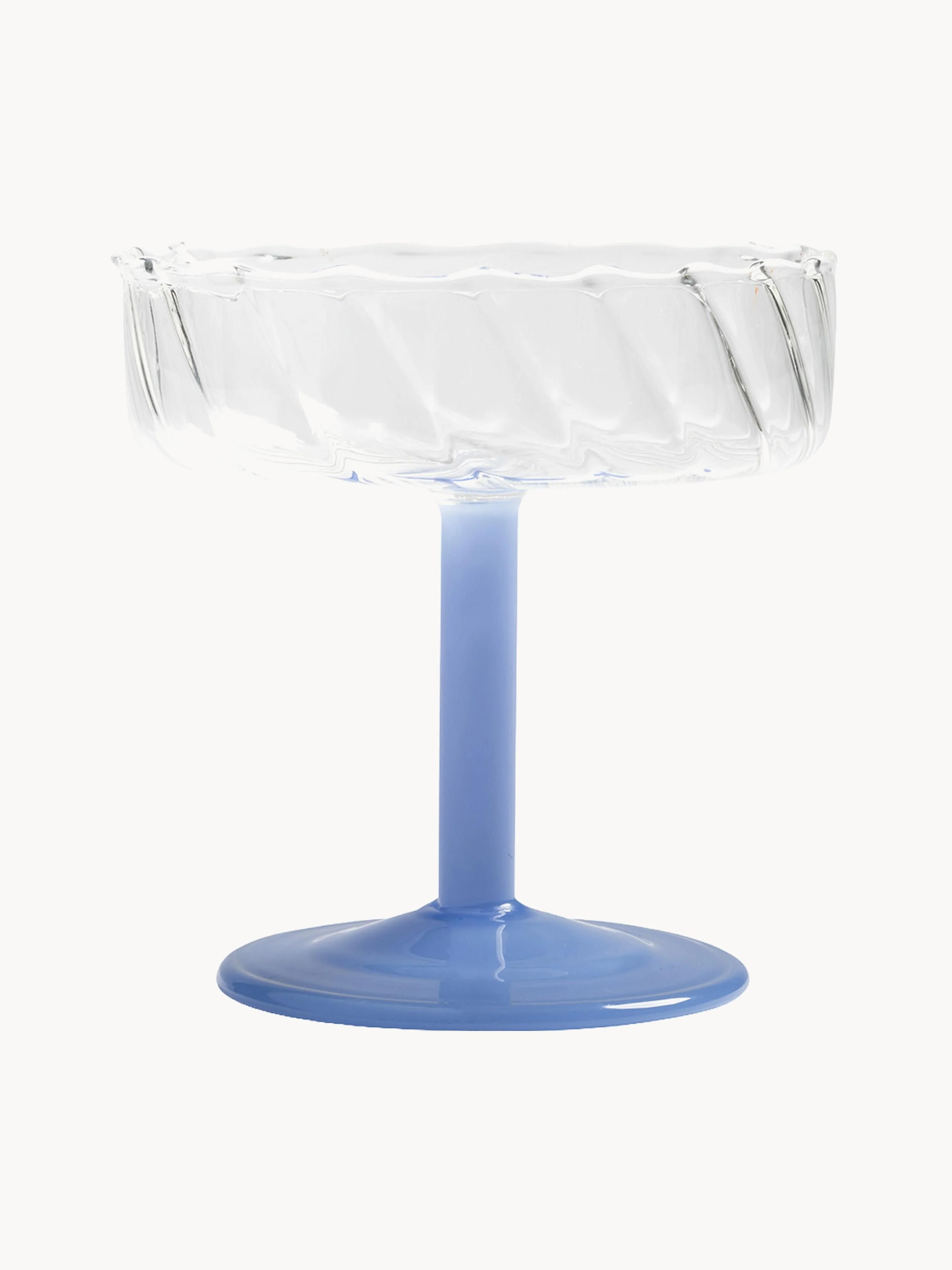 Handgemaakte champagneglazen Twirl van borosilicaatglas, 2-delig