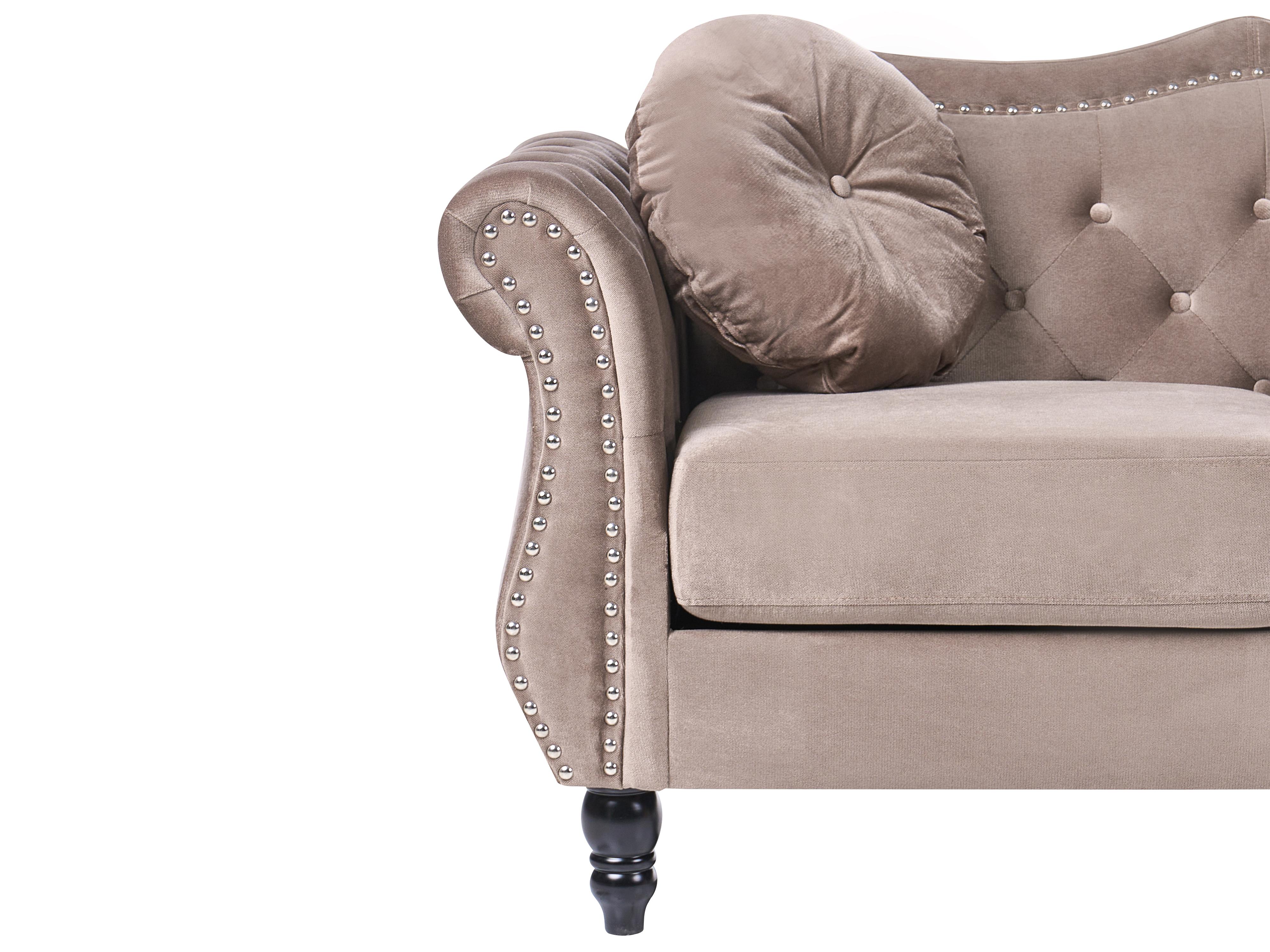 Bankenset 5-zits SKIEN Fluweel Taupe
