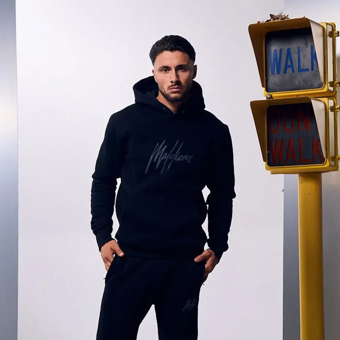 Malelions Striped Signature Hoodie Heren