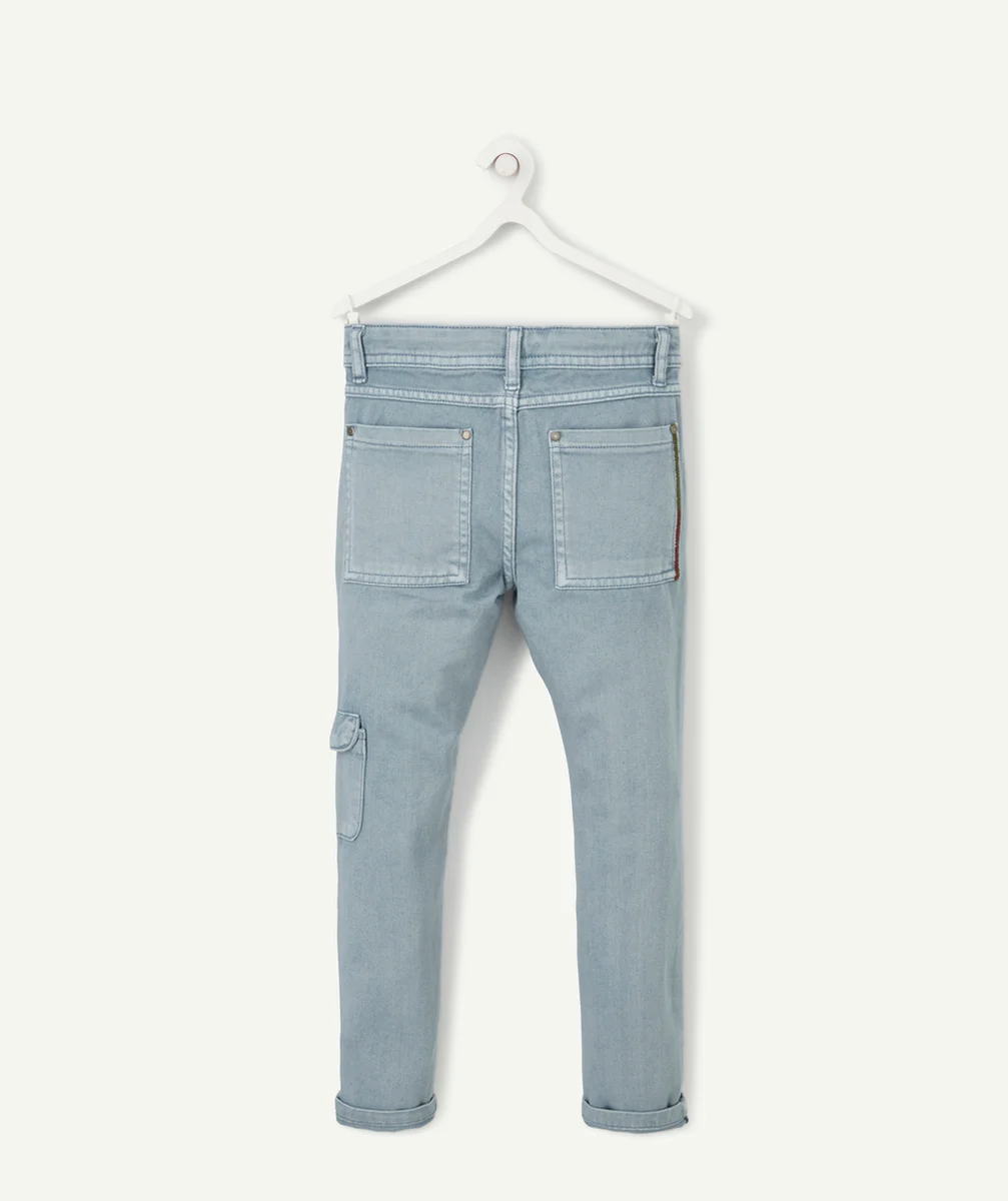 MILO LE PANTALON GARÇON EN COTON GRIS BLEU AVEC POCHE