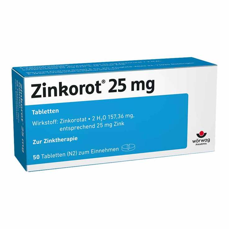 Zinkorot 25 mg hochdosierte Zink Tabletten, 50 St