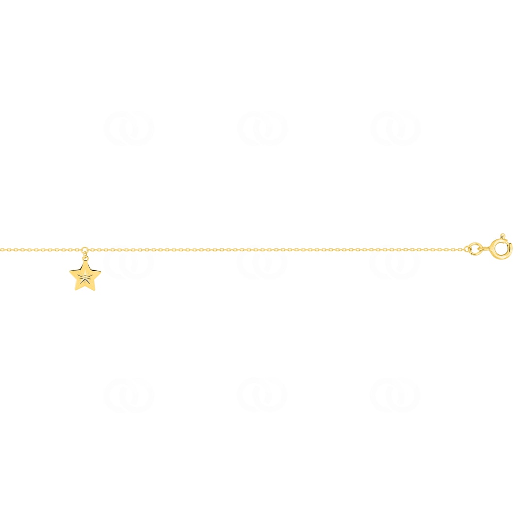 Fusskette 375/9 K Gelbgold mit Stern Charm