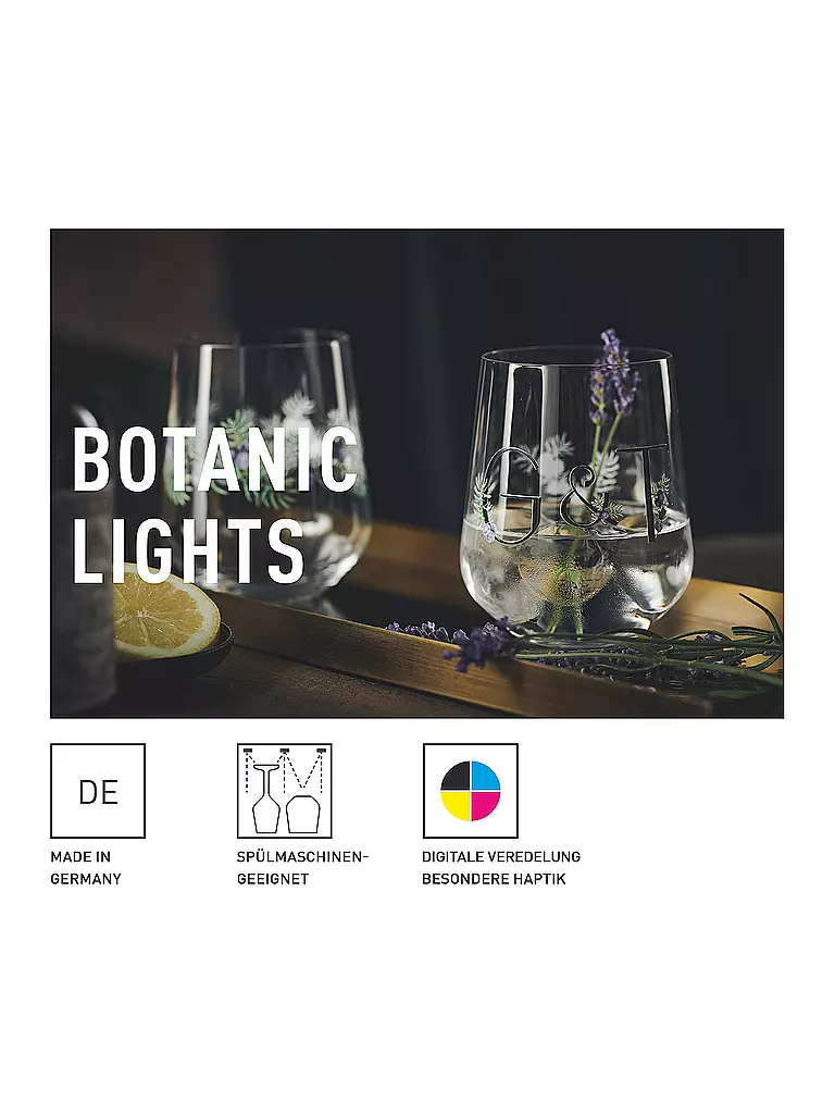 RITZENHOFF Gin Glas 2-er Set BOTANIC LIGHTS  #5 #6 Design Team bunt