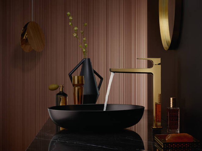 Hansgrohe Metropol verhoogde wastafelkraan waterbesparend met pop-up waste goud gepolijst