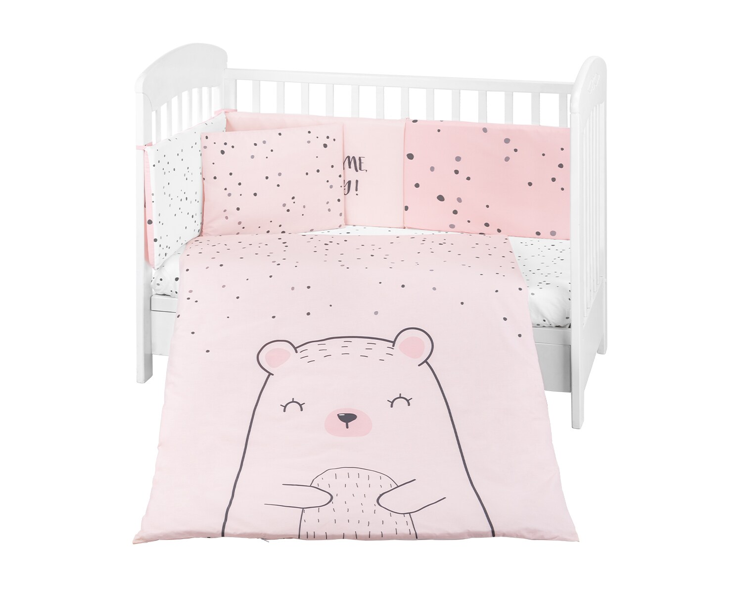 Kikkaboo Kinderbettwäsche Bär 6tlg. Decke 135 x 95 Kissen 45 x 35 Laken 140 x 70 rosa