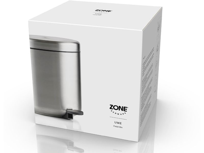 Zone Denmark Treteimer Zone Ume, 4 l, Silber Pedaleimer Rund