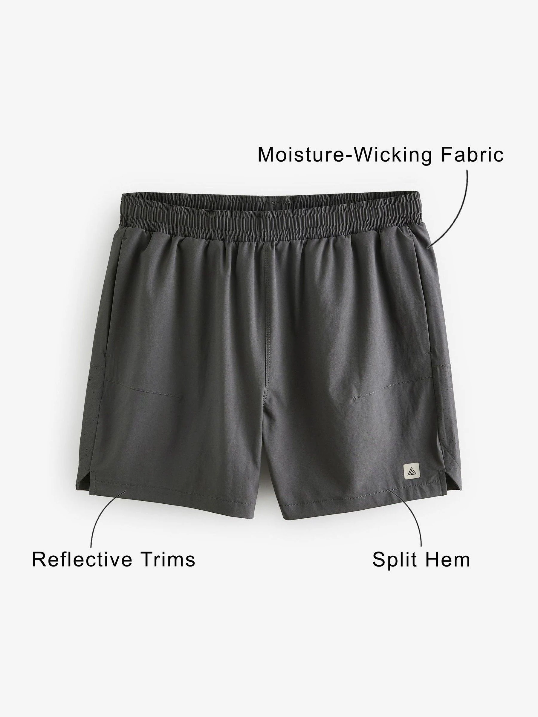 Leisteen grijs - 5 inch - Active sportschoolshort