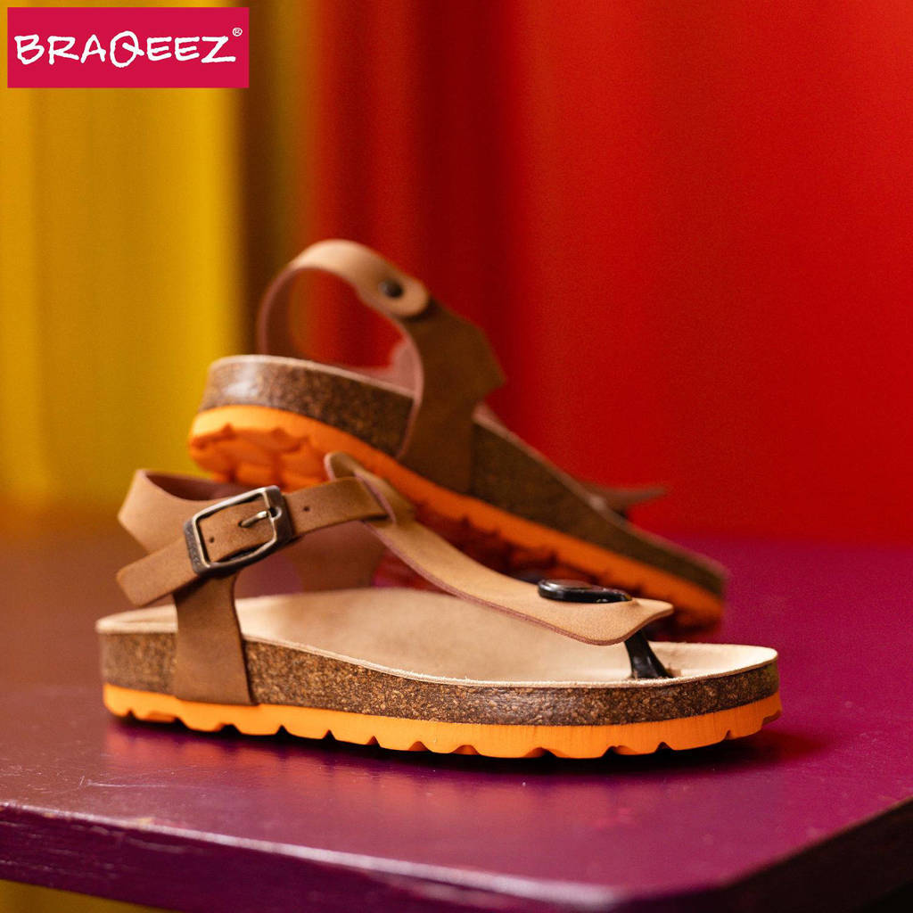 Braqeez Sammy Spainsandalen cognac
