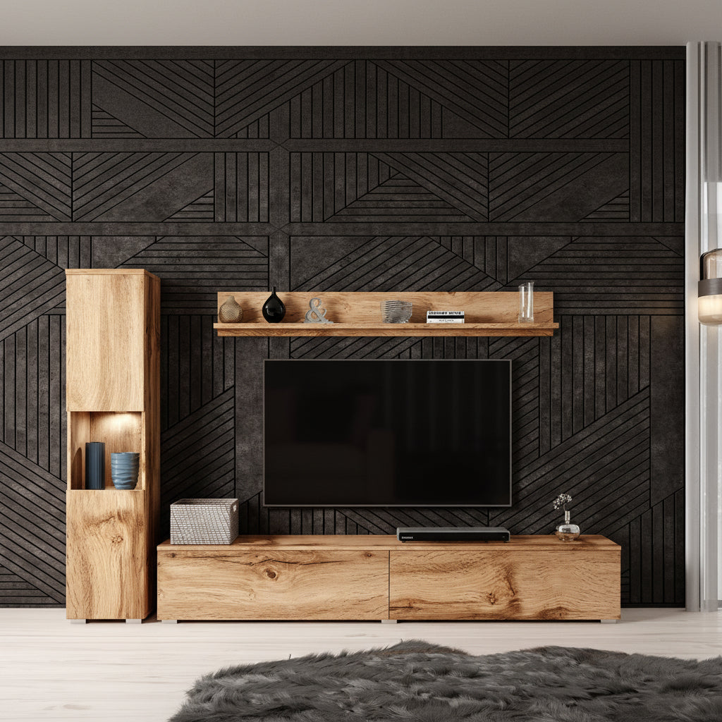 Pure - Wandmeubel - Eiken - 180x33x32 cm