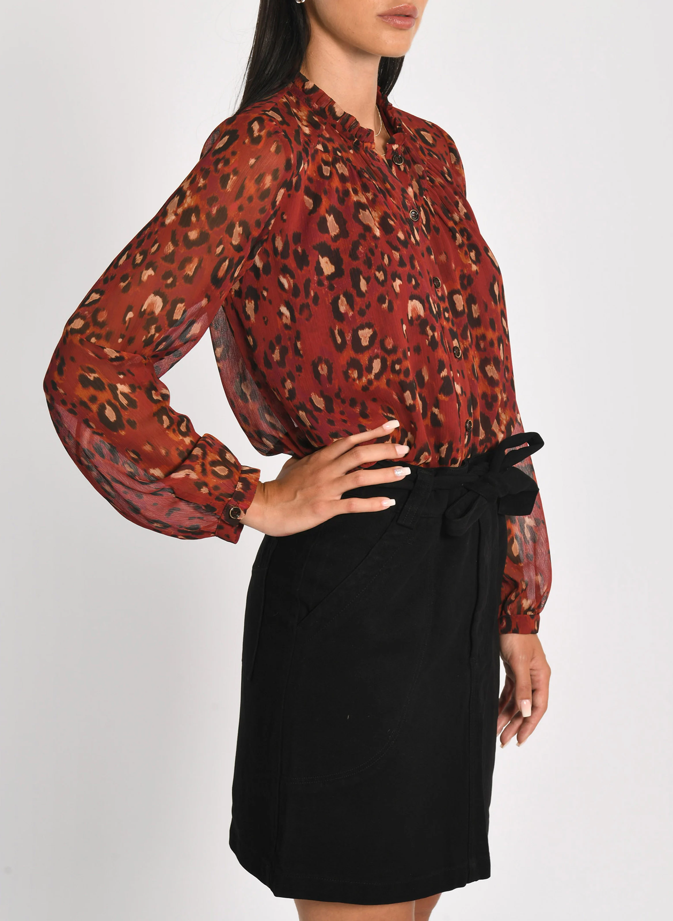 MINA - Chemise col officier | Rouge