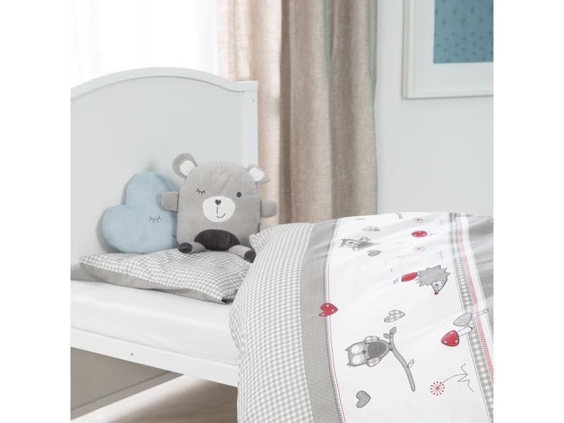 roba Babybett Komplettset Adam & Eule weiss 70 x 140 cm Kombi-Kinderbett umbaubar