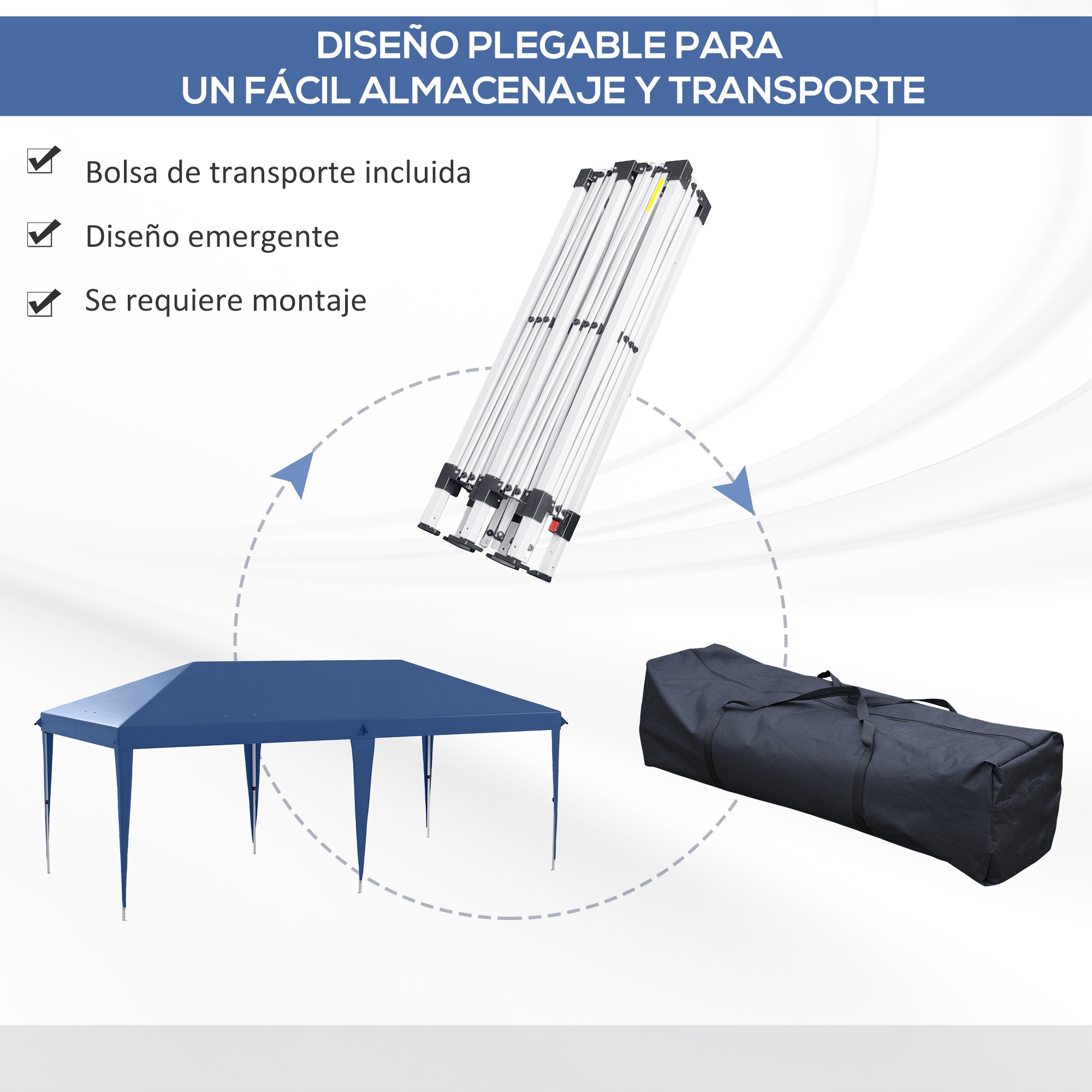 Tenda dobrável Outsunny azul