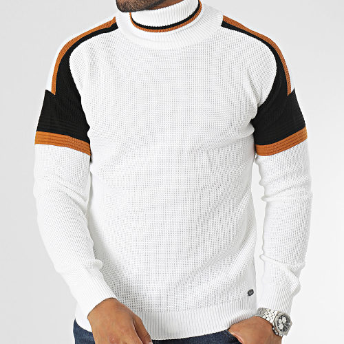 Pull Col Roulé Blanc