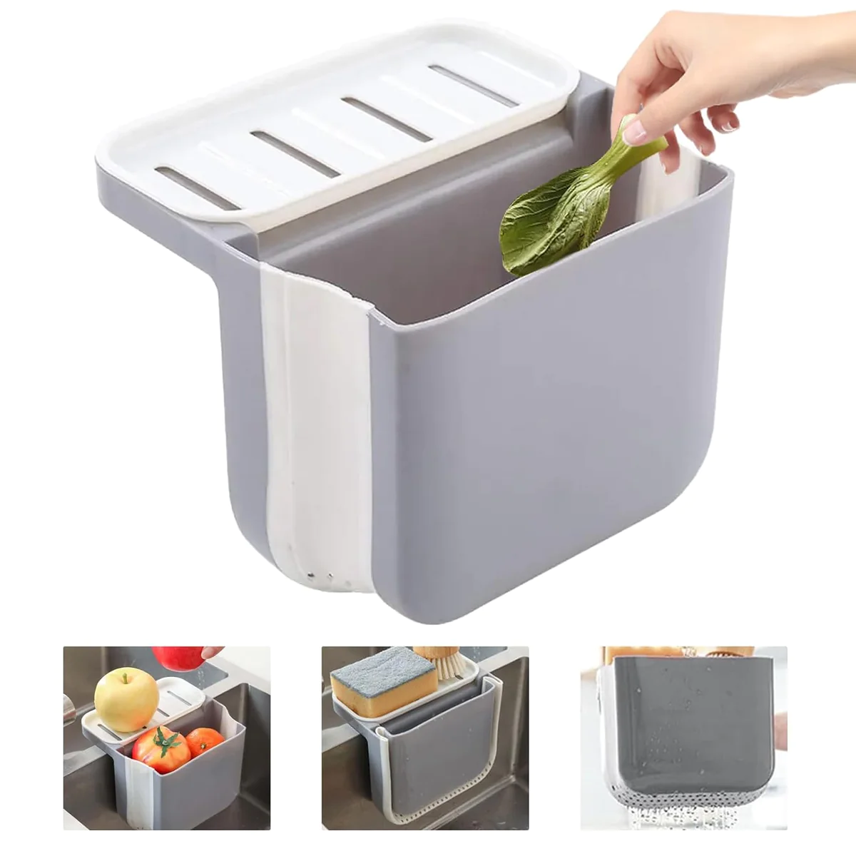 Poubelle à Séparation Sèche et Humide de 1L gris Vendos85