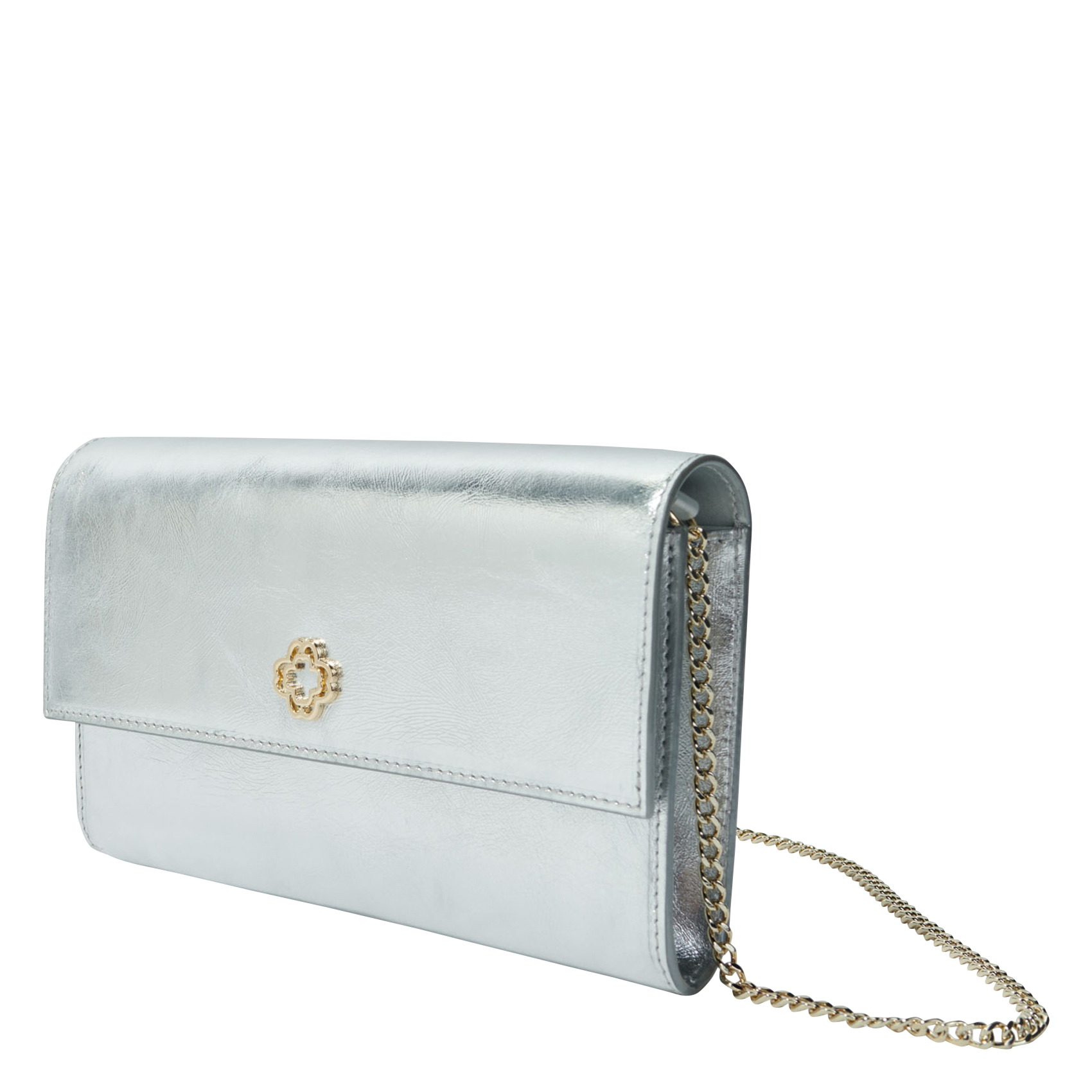 CLOVER WALK - Pochette en cuir | Argent