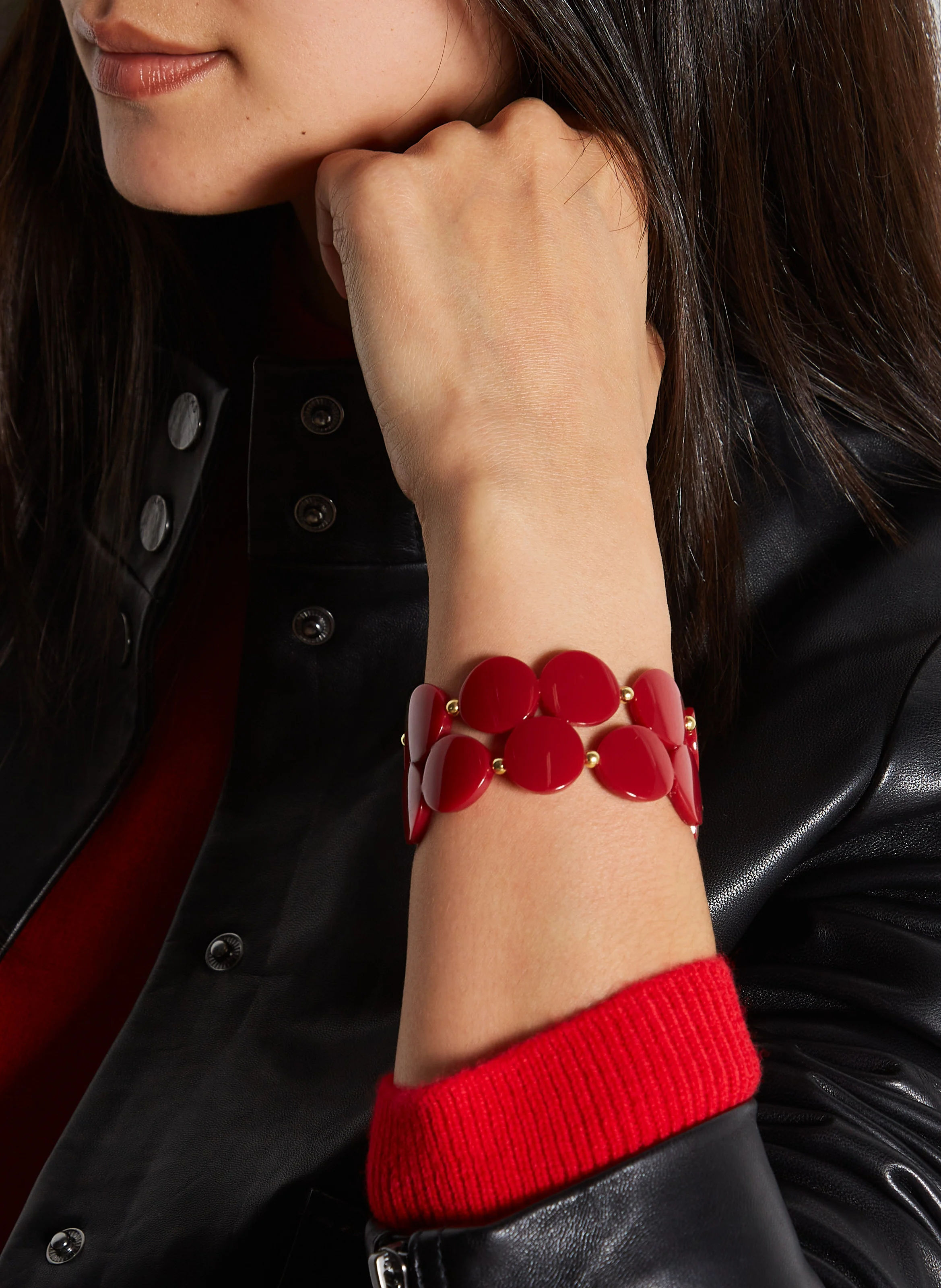 JAZZ - Bracelet manchette| Rouge