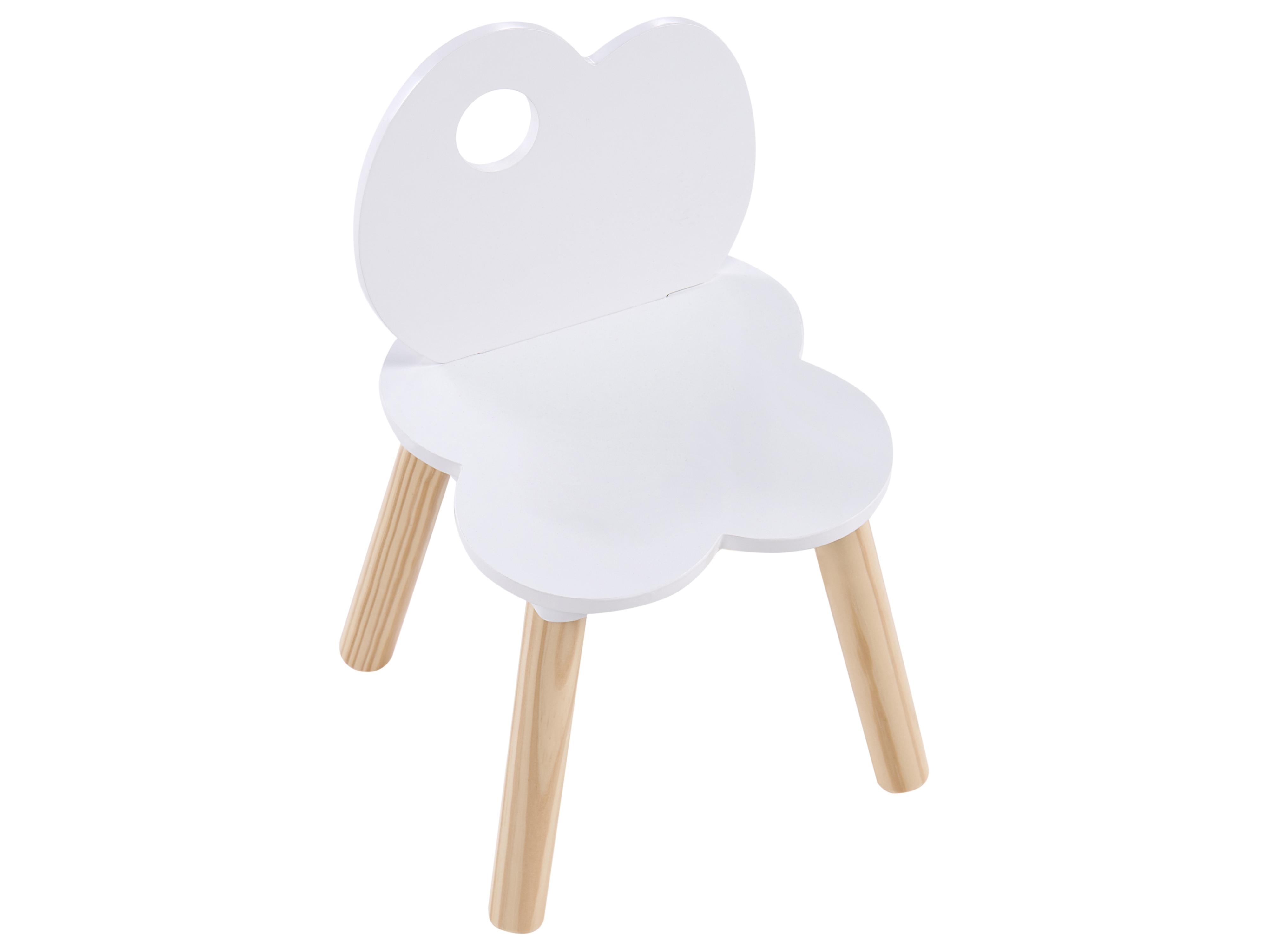 Kindertafel en stoel set CLOUDY Wit